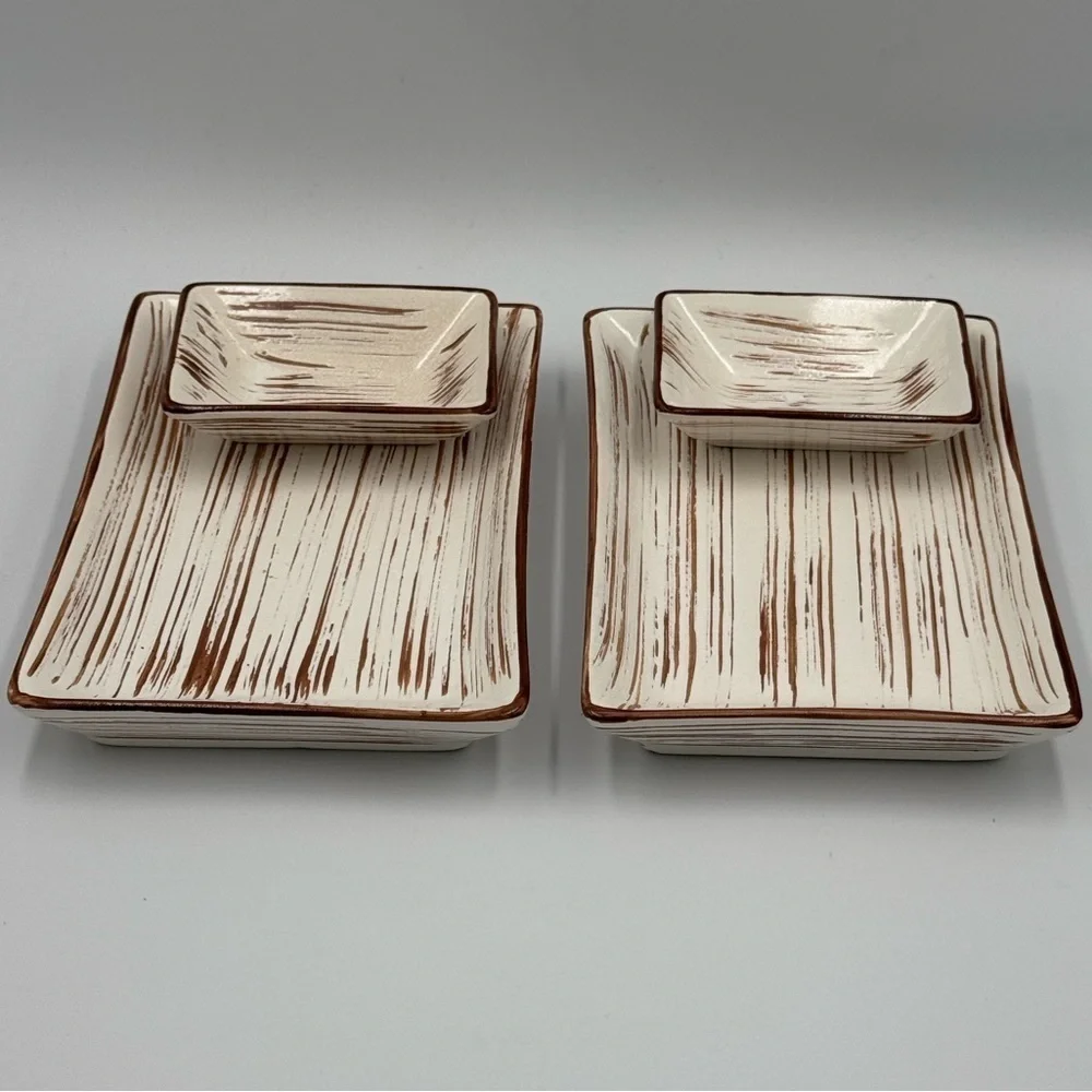 Vintage Pier 1 Ceramic “Suki” Sushi Serving Set for 2